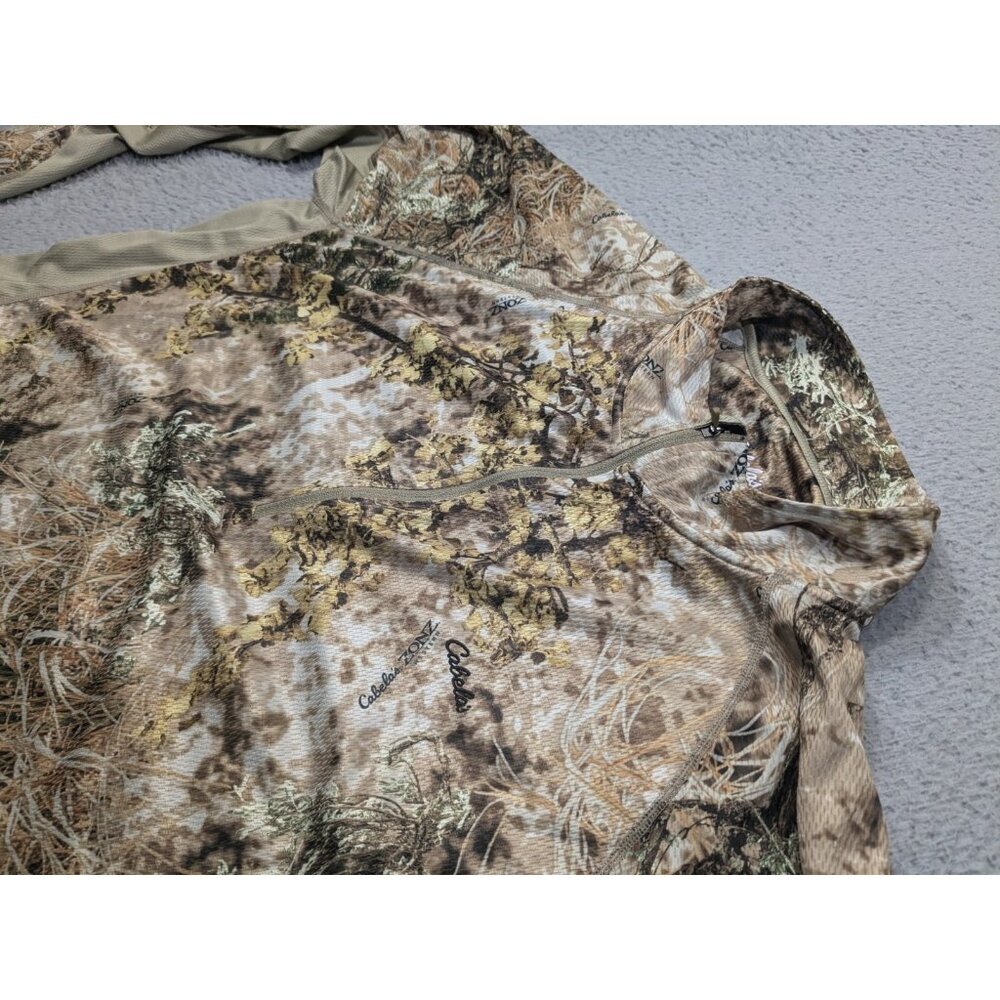 Cabelas Zip Pullover 2XL Zonz Western Camo Hunting Long Sleeve Shirt Mock - Picture 9 of 9